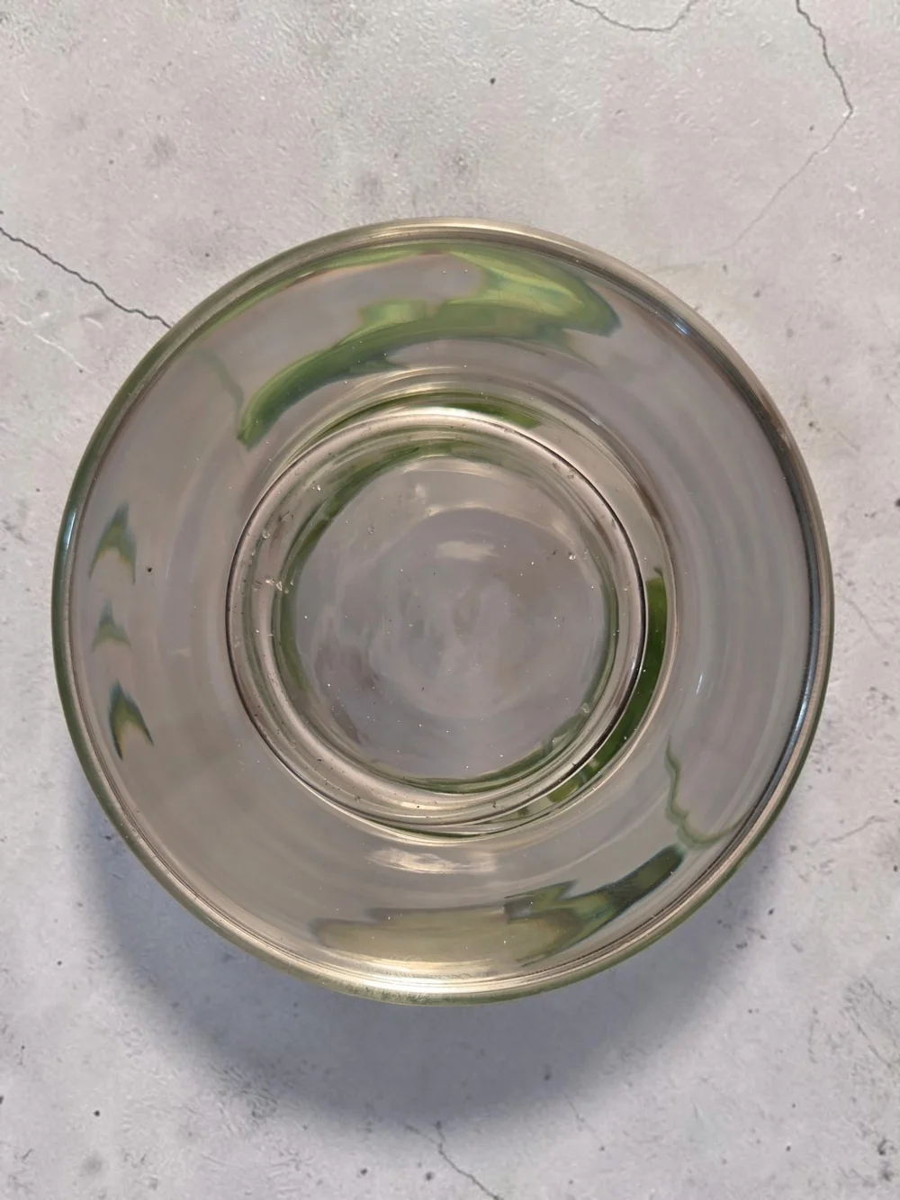 Hand-Painted Daisy Glass Vase - Clear with White & Green Floral Design
